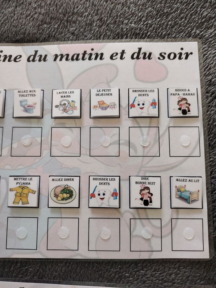 2 fiches plastifiées routine du matin et du soir - photo numéro 6