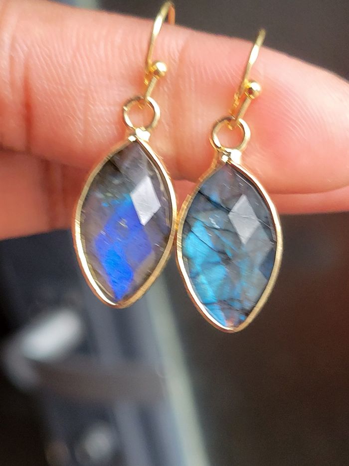 Boucle d'oreilles labradorite - photo numéro 5