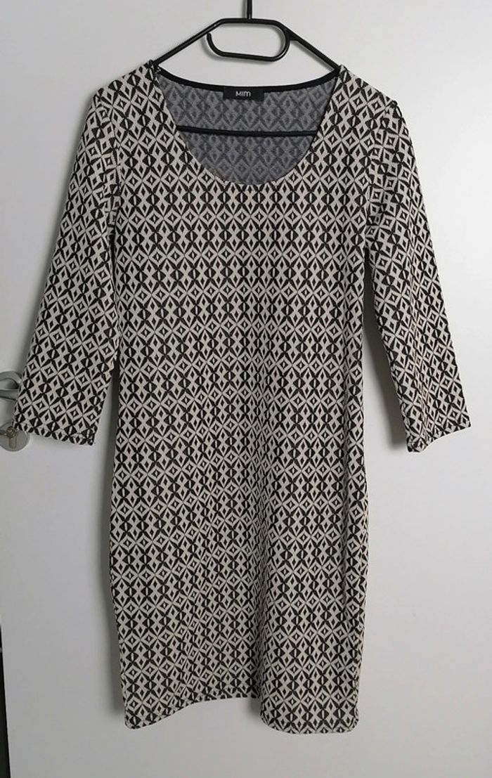 Robe noir blanc géométrique Taille S Mim - photo numéro 9