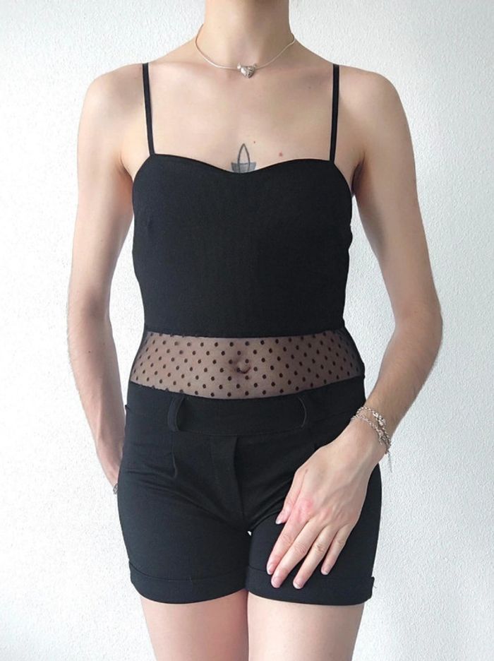 Combi short noir pois dos transparent / Made in Italy - 34/XS à 38/M - photo numéro 3