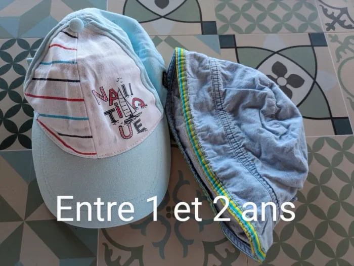 Lot de 2 chapeaux garçon 1 à 2 ans