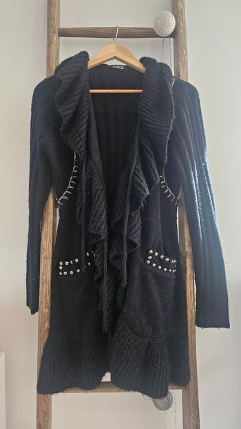 Gilet taille unique long noir 