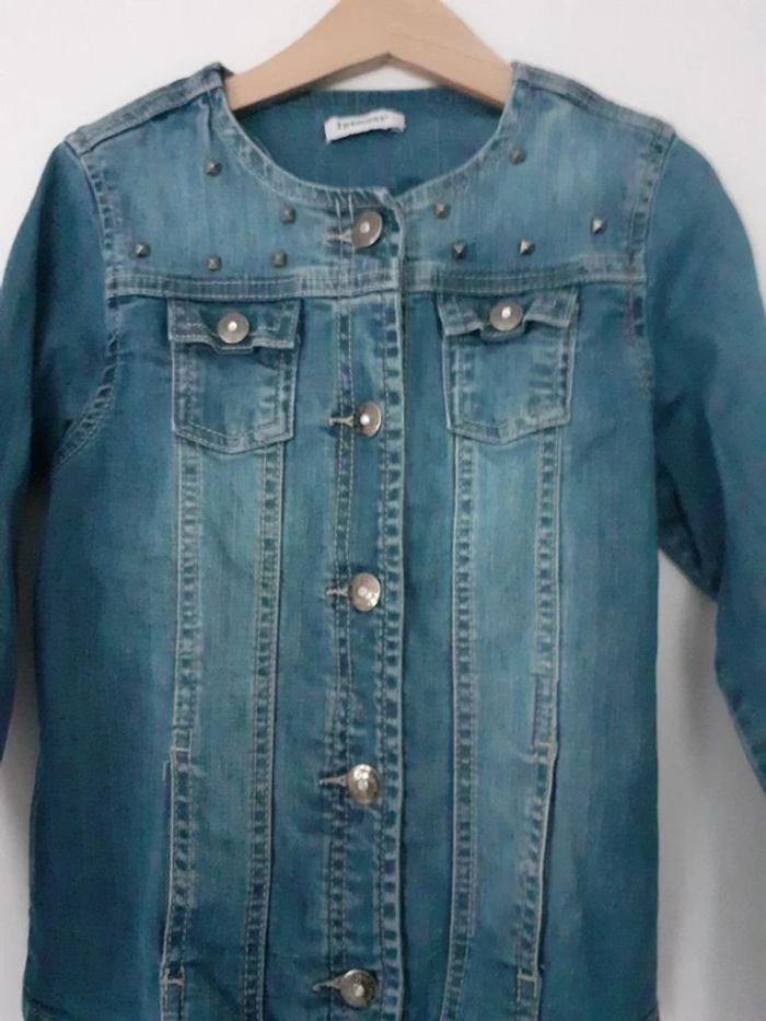Veste en jean fille bleu 8 ans Marque 3 pommes - photo numéro 3