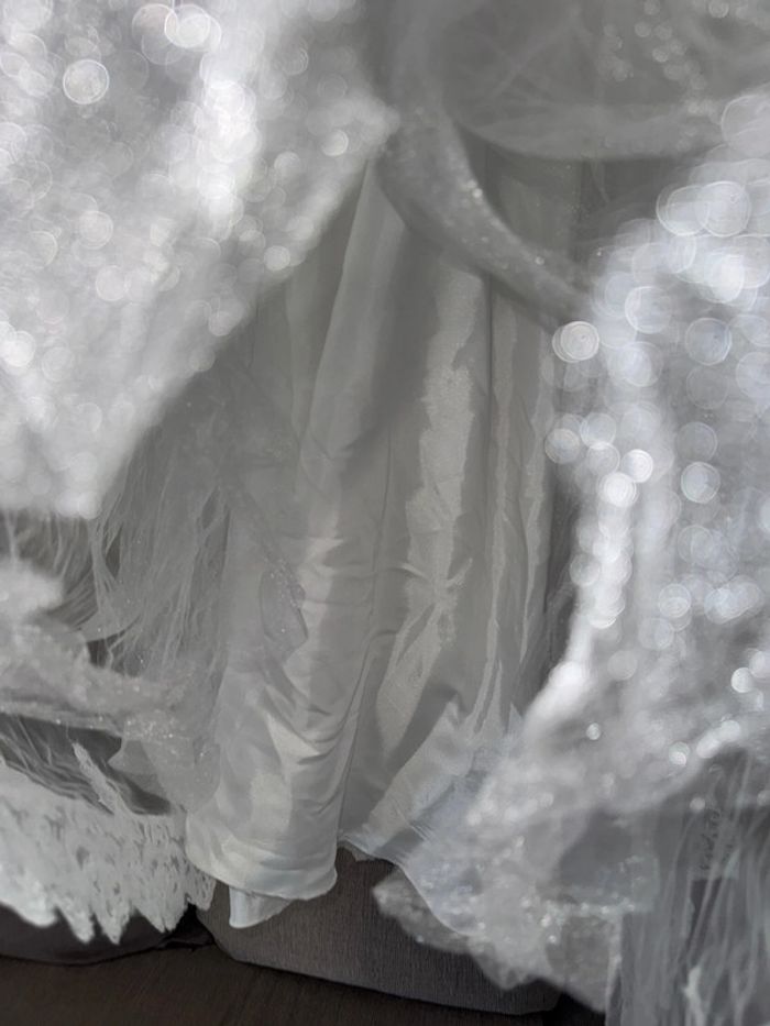Mini robe de mariée pour jeune fille 16 ans avec tulle broderie paillettes et strass - photo numéro 9