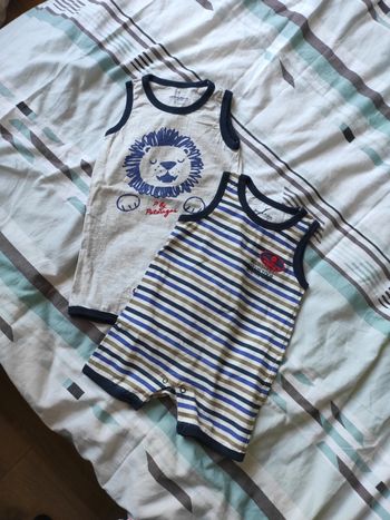 Lot 2Barboteuse combinaison short Lion 🦁