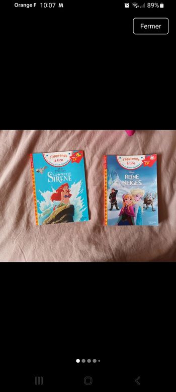 Lot 2 livres j'apprends à lire CP La petite sirène et la reine des neiges 