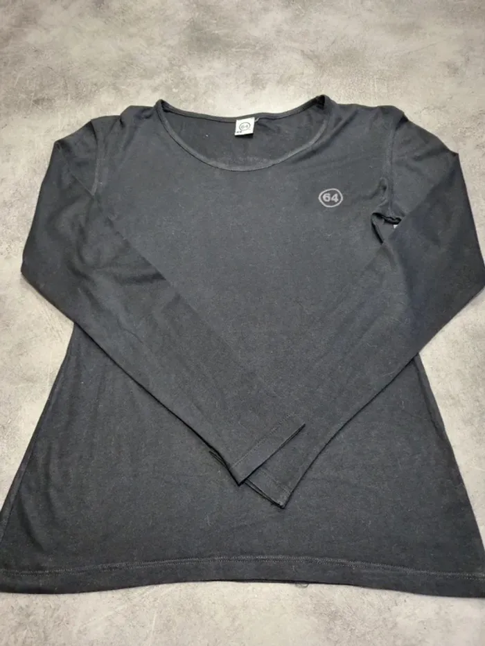 T-shirt à manches longues femme - Taille S / 36 - Marque 64 - Noir uni - photo numéro 7
