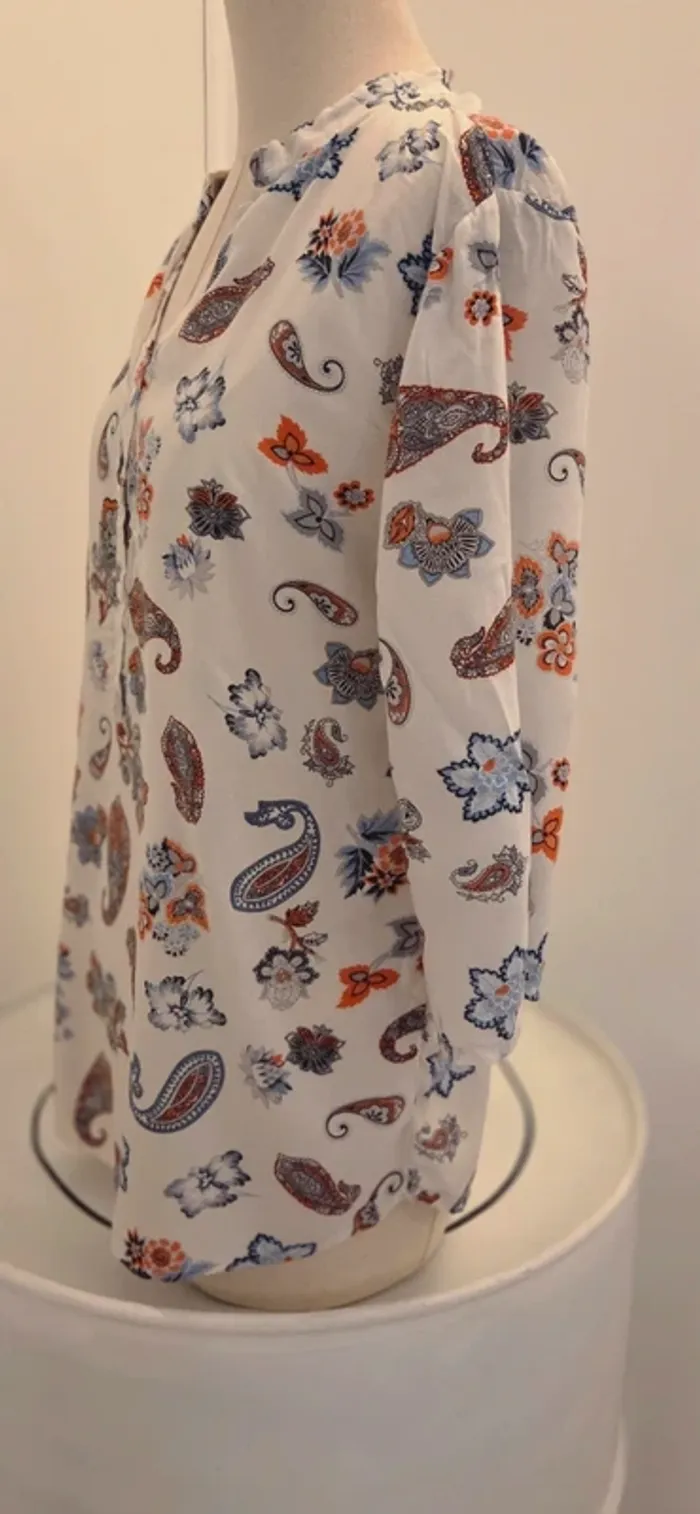 Blouse imprimée fleurie & cachemire Blu Deise taille L/XL - photo numéro 7