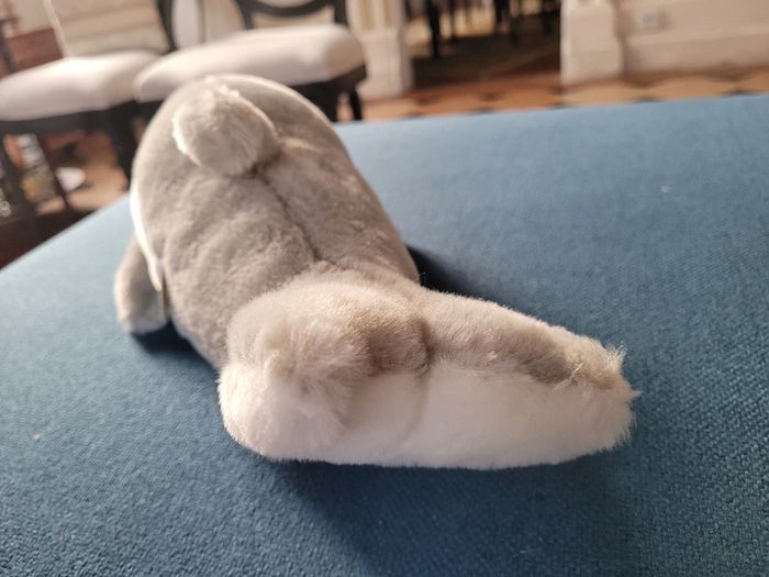 Steiff Peluche Dauphin Gris Bleu Blanc Cappy 37cm grand doudou océan collection - photo numéro 5