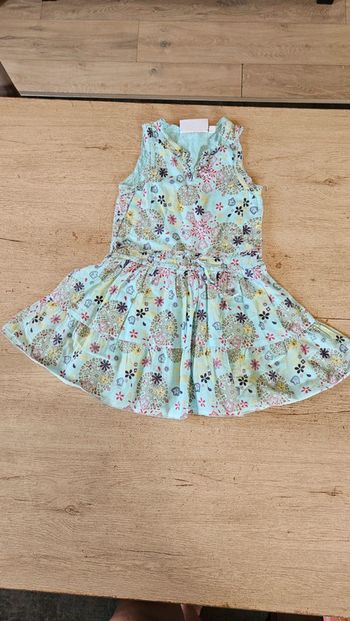 Robe courte d été turquoise à dessins, Someone, 4 ans, nickel