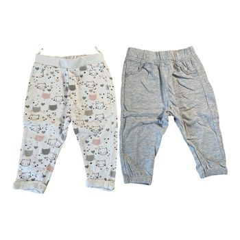 Baby Club Lot de 2 Pantalons blanc/gris Taille 12/18 mois