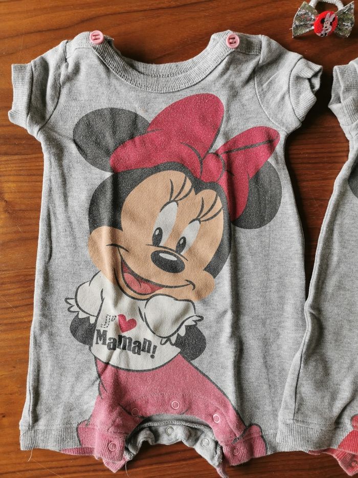 Barboteuses Disney Mickey Minnie 6 mois Jumeaux - photo numéro 2