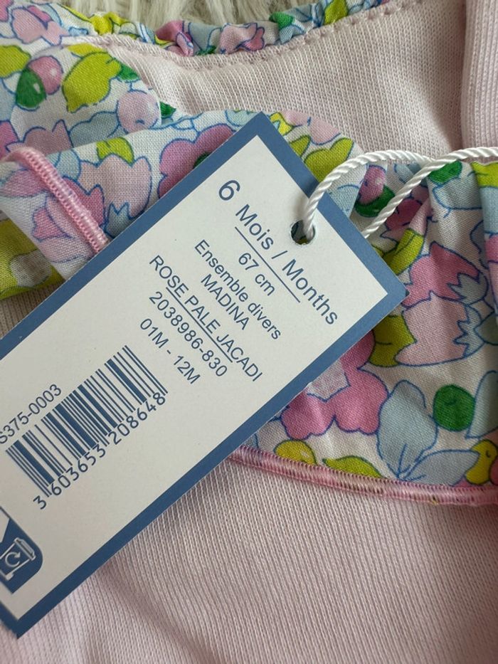 Ensemble molleton rose poudré et liberty taille 6 mois Jacadi - photo numéro 6