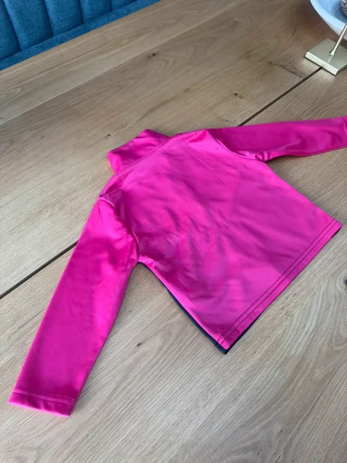 Jogging 2 pièces veste zippée et pantalon noir/rose fushia - Taille 3/4 Ans - photo numéro 9
