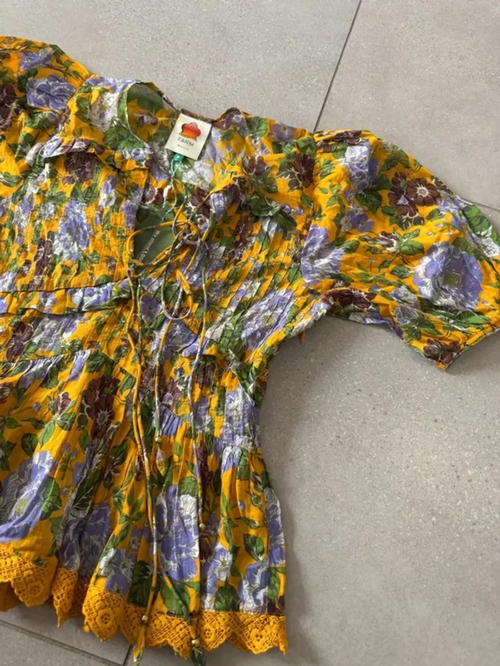 Haut multicolore Farm rio taille M, neuf avec étiquette valeur 220€ - photo numéro 2