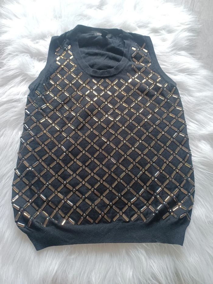 Petit pull noir femme sans manche