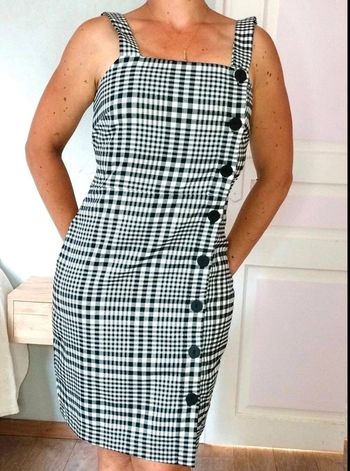Robe chasuble boutons - Tartan noir blanc - Pimkie - 36- Comme Neuve