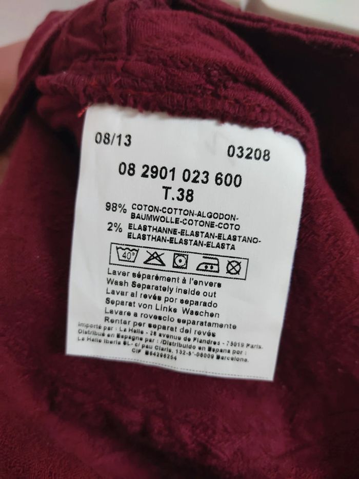 Pantalon bordeaux femme broderie florale 38 M Neuf - photo numéro 8