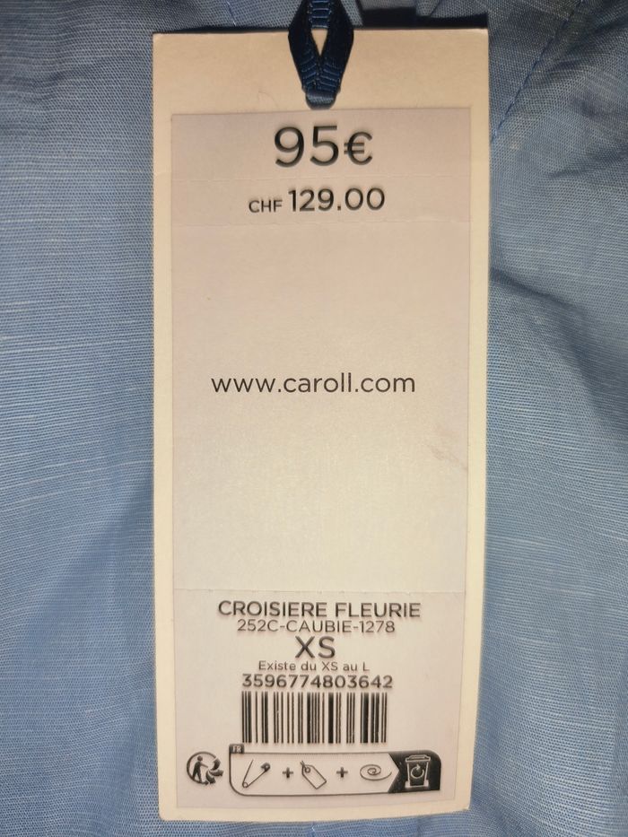 Blouse légère brodée ajourée aux manches 34 xs - photo numéro 2