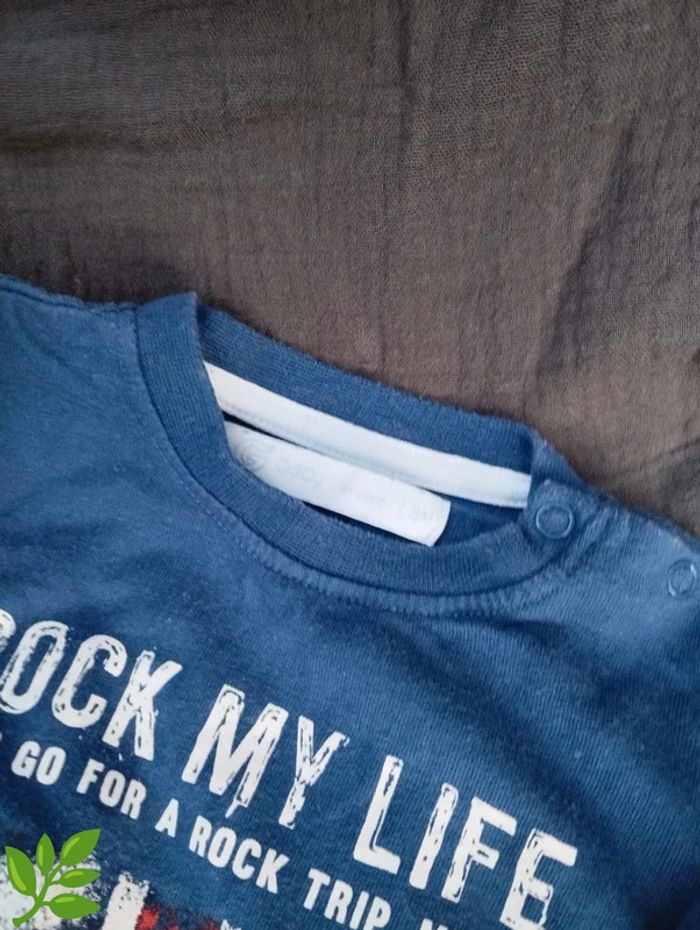 Ensemble bébé garçon 3 mois Tee-shirt manches longues et sarouel jogging + chaussettes offertes - photo numéro 2