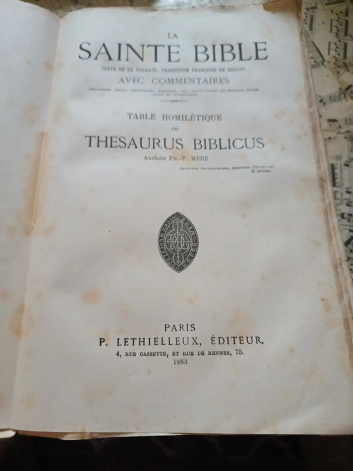 Sainte Bible Thésaurus Biblicus 1883 - photo numéro 2