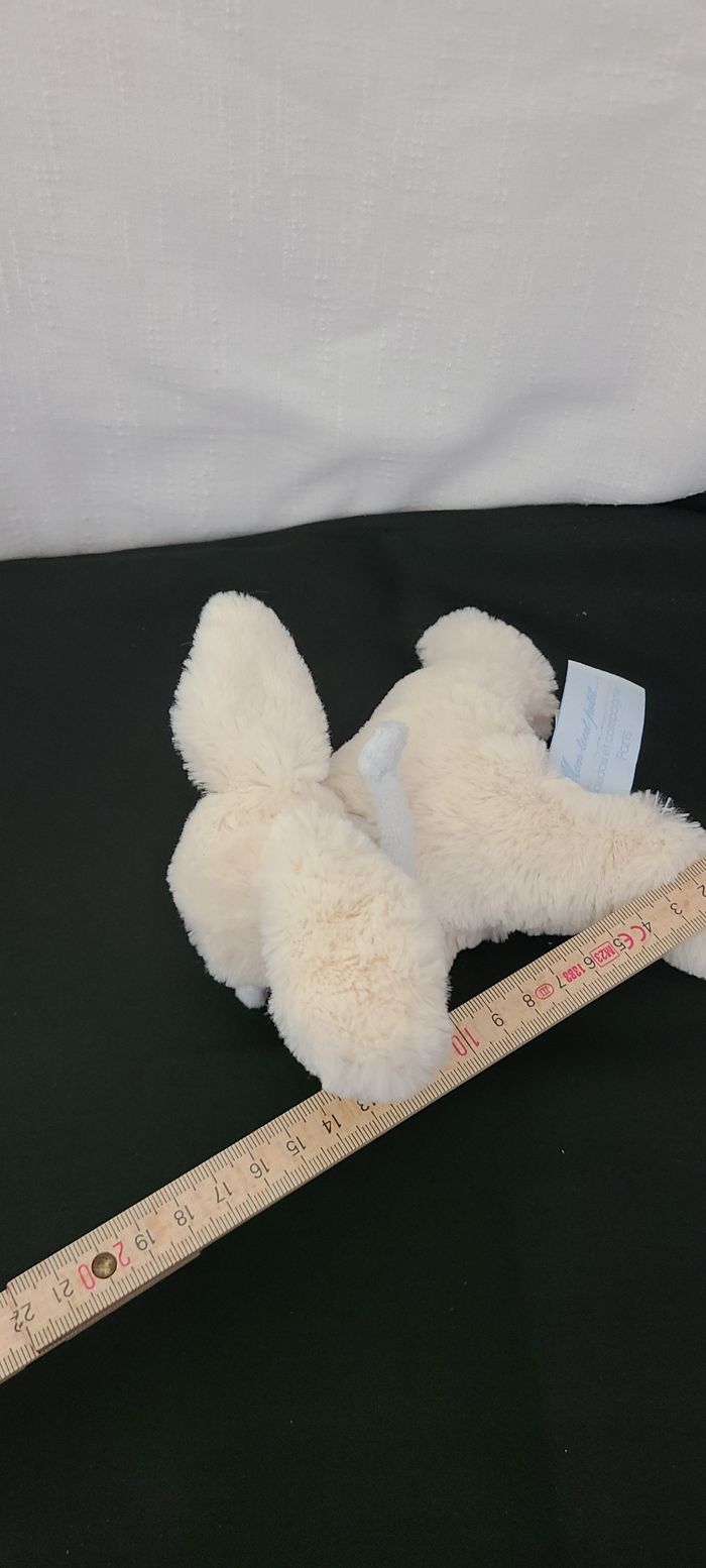 Doudou et compagnie lapin blanc bleu tout doux Bonbon 20 cm - photo numéro 3
