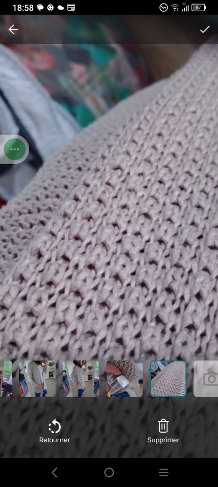 Gilet long 42 sans manches en maille texturée Gris c79 - photo numéro 6