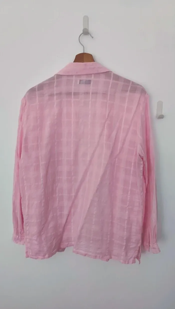Chemise rose pâle 100% coton baby rose 44 - photo numéro 3