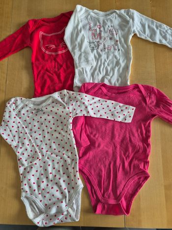 Lot de 4 bodys manches longues 24 mois fille