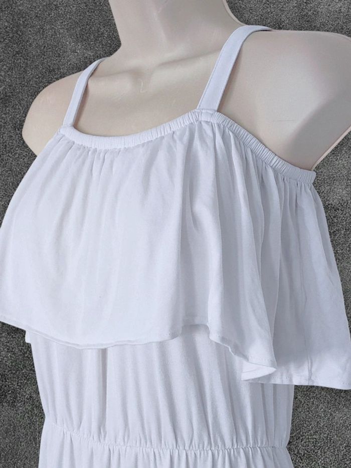 Robe patineuse épaule dénudé décolleté volant blanc - 36/S à 38/M - photo numéro 6