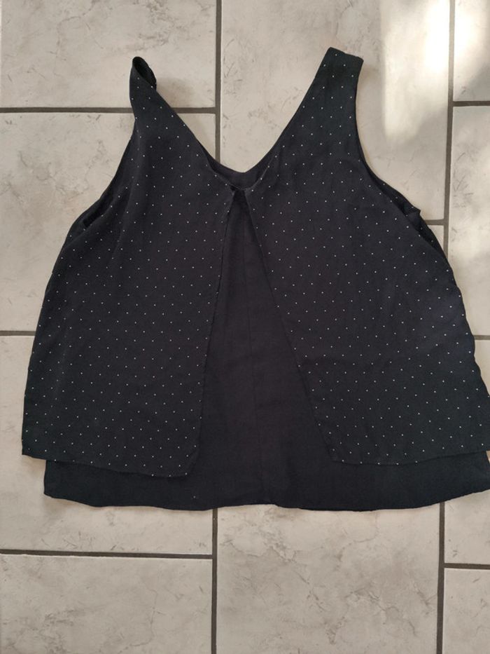 Débardeur noir à points blancs taille L - photo numéro 3