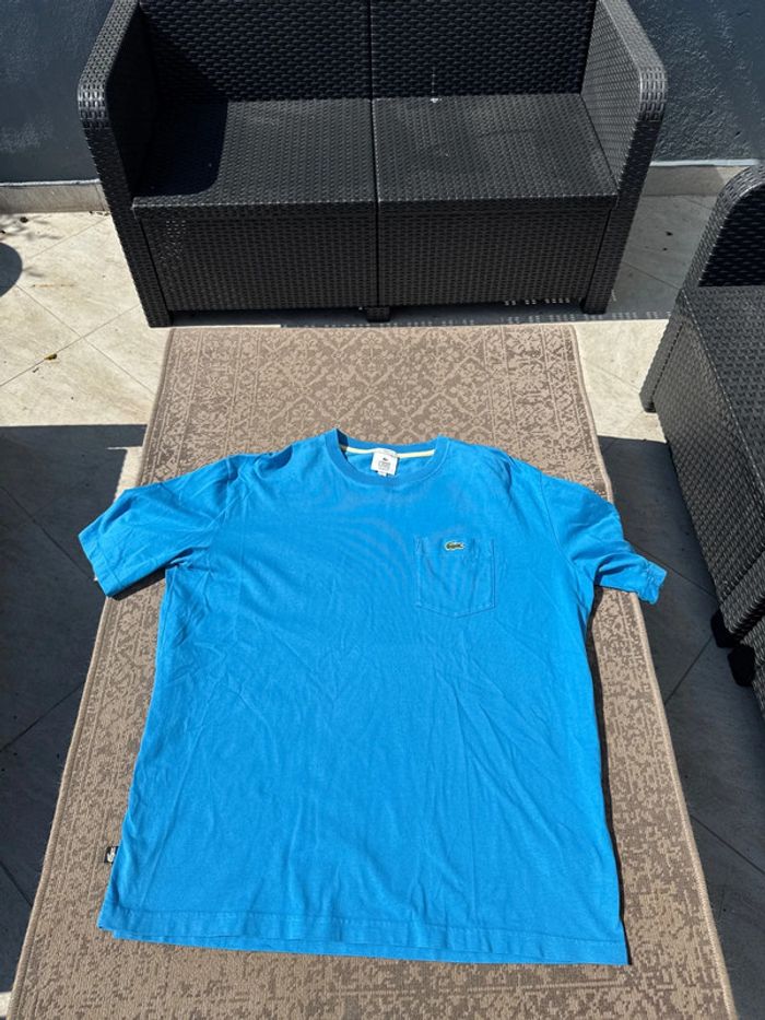 T-shirt Lacoste LIVE bleu unisexe loose fit – Taille XL