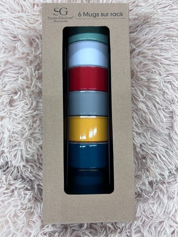 6 Mugs sur Rack Colorama 26cl Multicolore