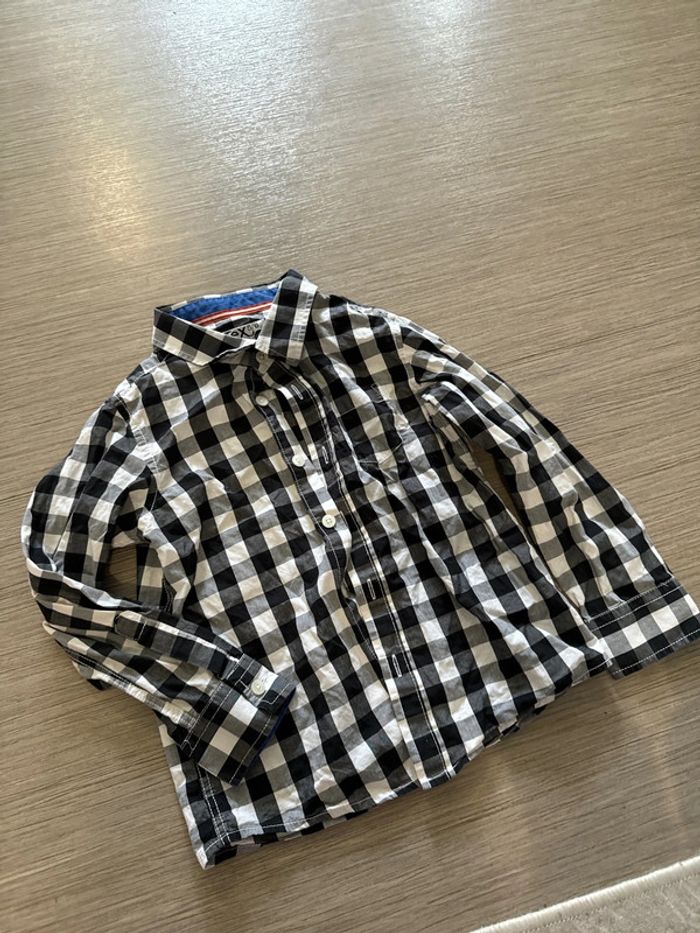 Chemise à carreau noir et blanc 5/6 ans