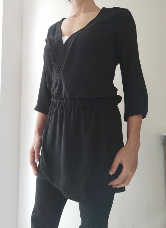 Tunique noire IKKS women cache cœur /jupe portefeuille 36 très bon état - photo numéro 2