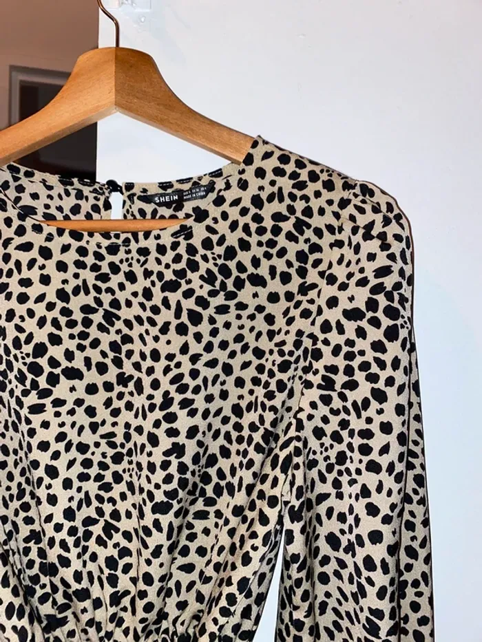 Robe à motifs beige/noir - Shein - photo numéro 7