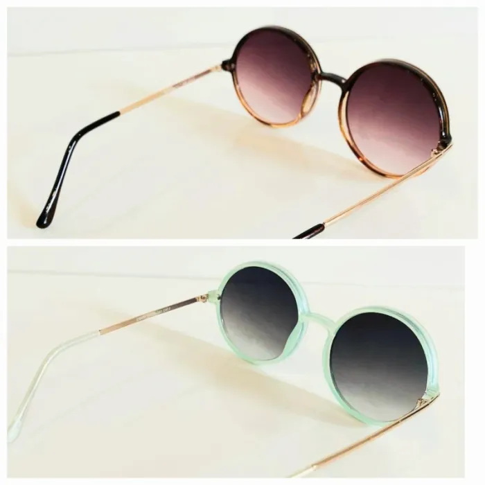 Lot de deux lunettes de soleil femme marron et verte uvprotection catégorie 3 - photo numéro 3