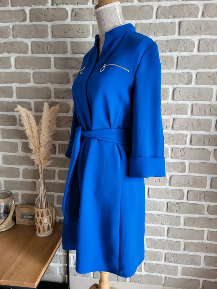 Robe chic bleu électrique Claudie Pierlot - Neuve avec ceinture - photo numéro 7