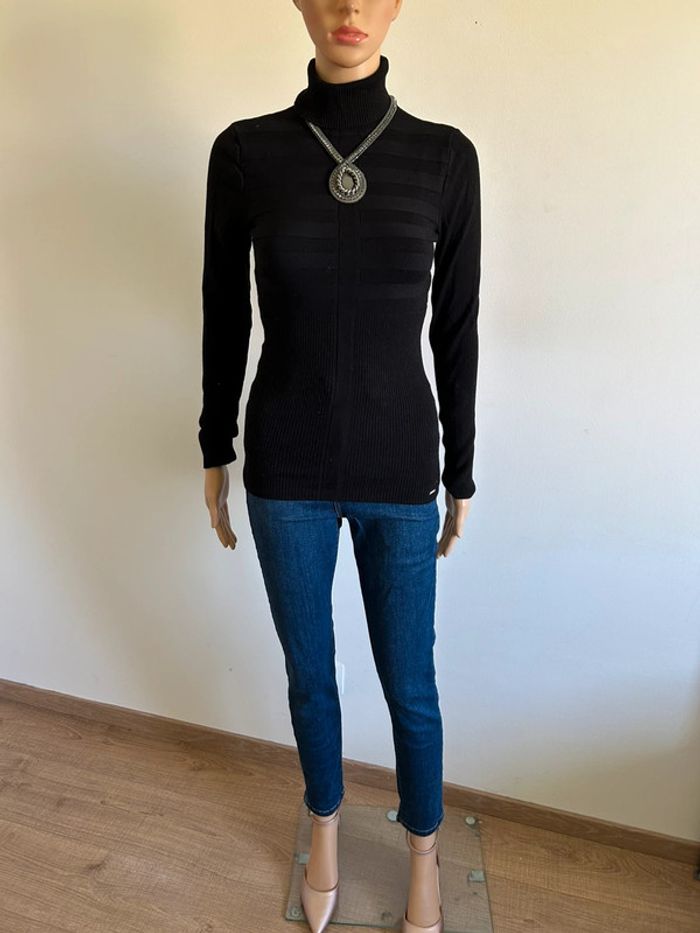 Pull noir à col roulé Morgan taille S bon état - photo numéro 3