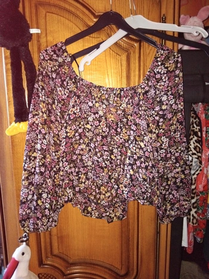 Blouse en voile épaules dénudées - photo numéro 5