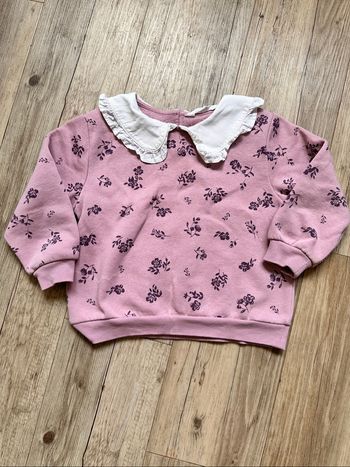 Pull col à volant à fleurs h&m 2/4 ans
