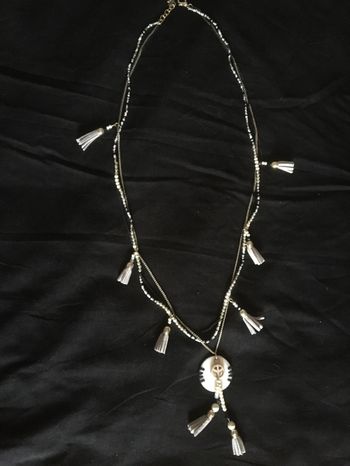 Collier fantaisie long, peace and love