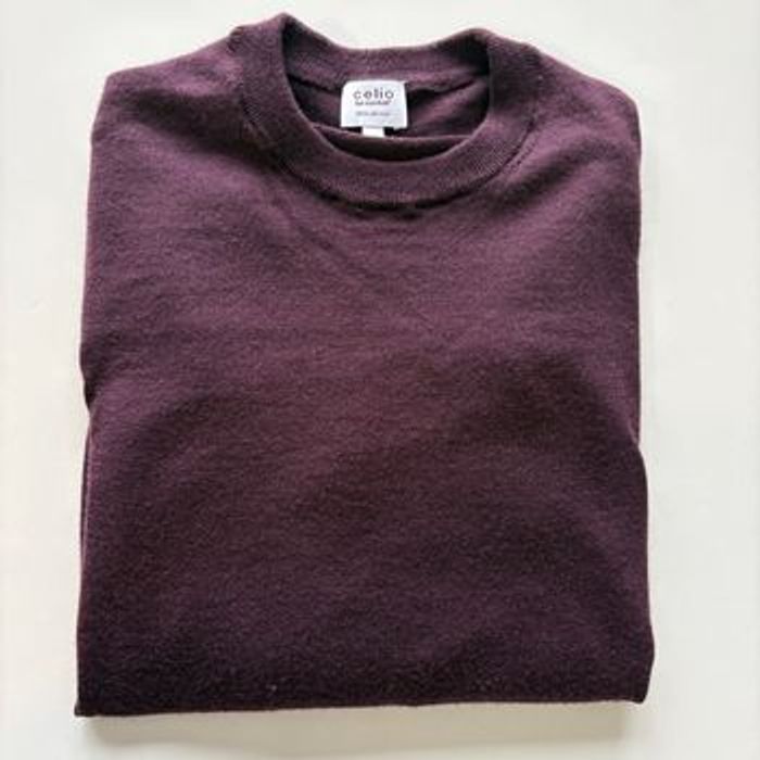 Pull laine merinos Celio bordeau