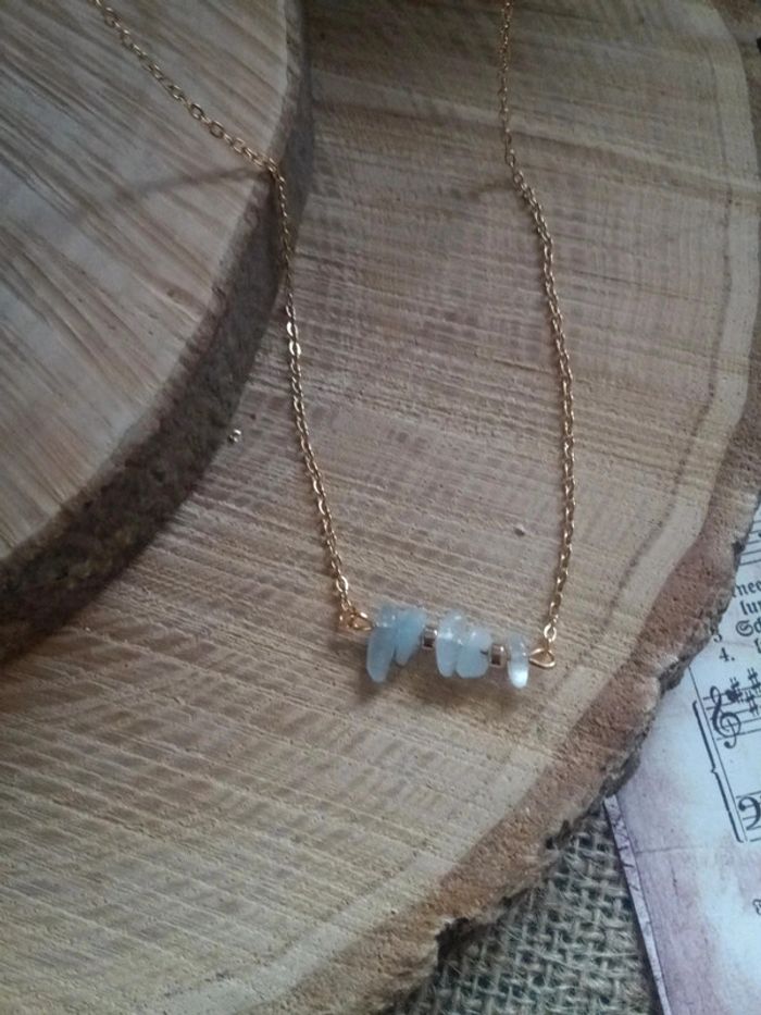 Collier en pierres aigue-marine - photo numéro 5