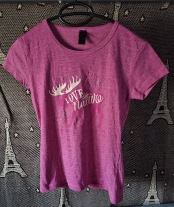 T-shirt violet avec écriture 12ans