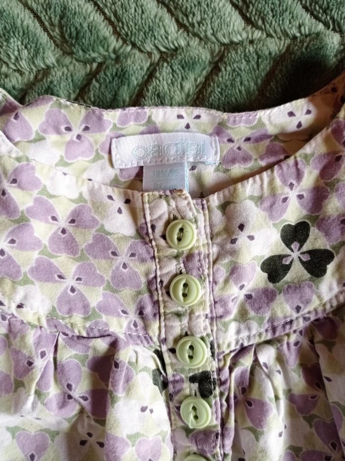 Blouse à motif violet et vert - photo numéro 4