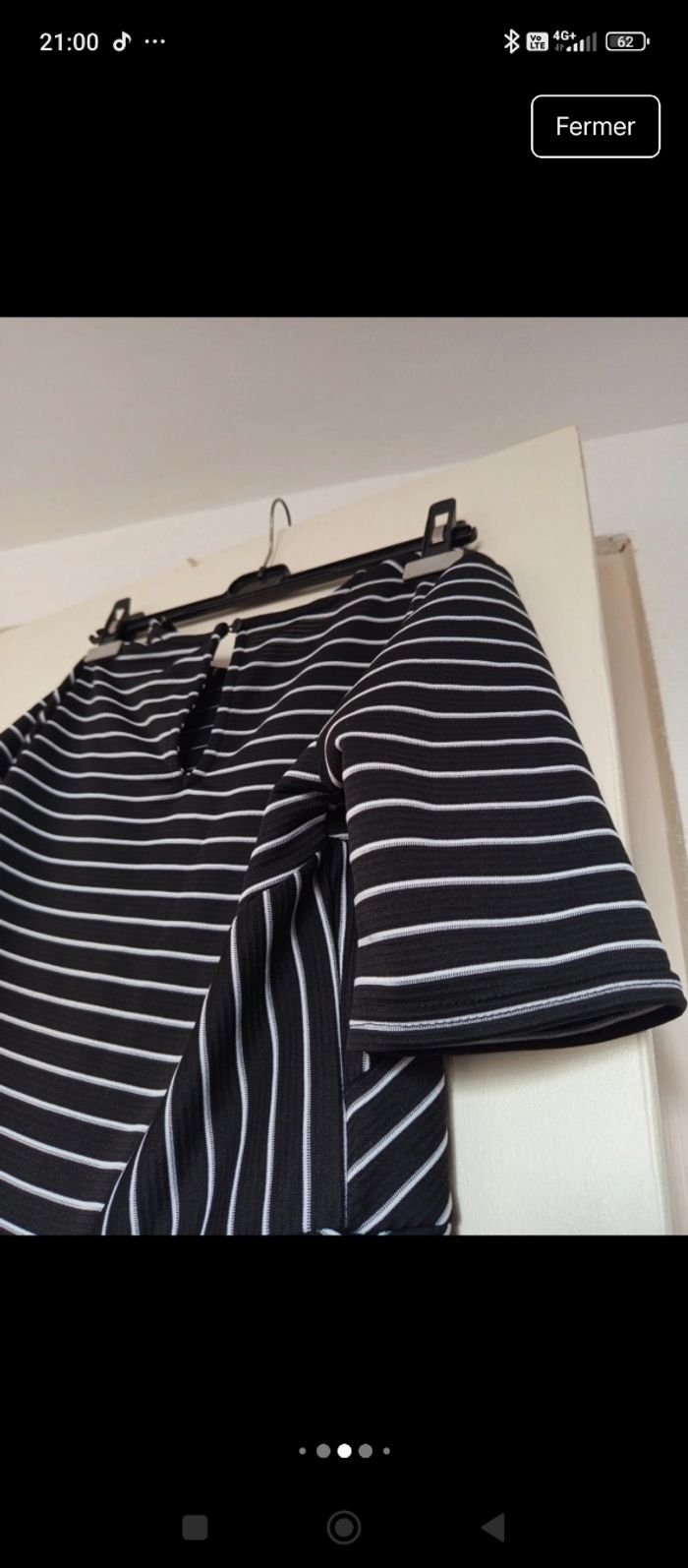 Robe a rayures blanche et noire taille 38/M de la marque Etam à manches courtes - photo numéro 9
