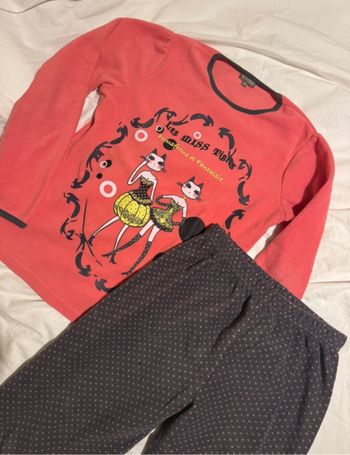 Pyjama fille rose motif chats – Taille 16 ans (convient à  12/13  ans)