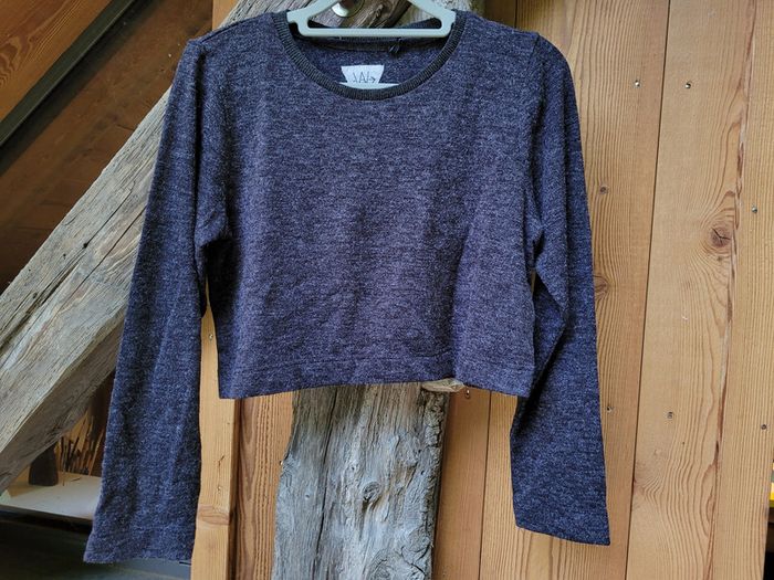 Superbe pull court gris anthracite IKKS, XS (12 ans)