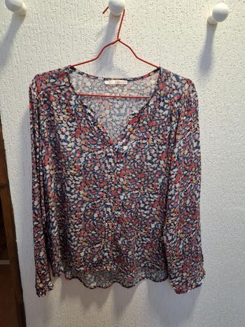 Belle blouse femme Camaïeu légère fleurie L manches longues excellent état